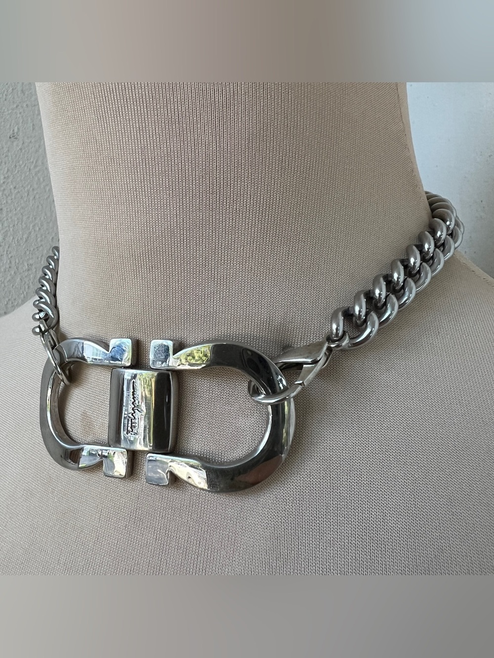 Custom Vintage Ferragamo x Junk You! Rescued Curb Chain Necklace Unisex 15-20”